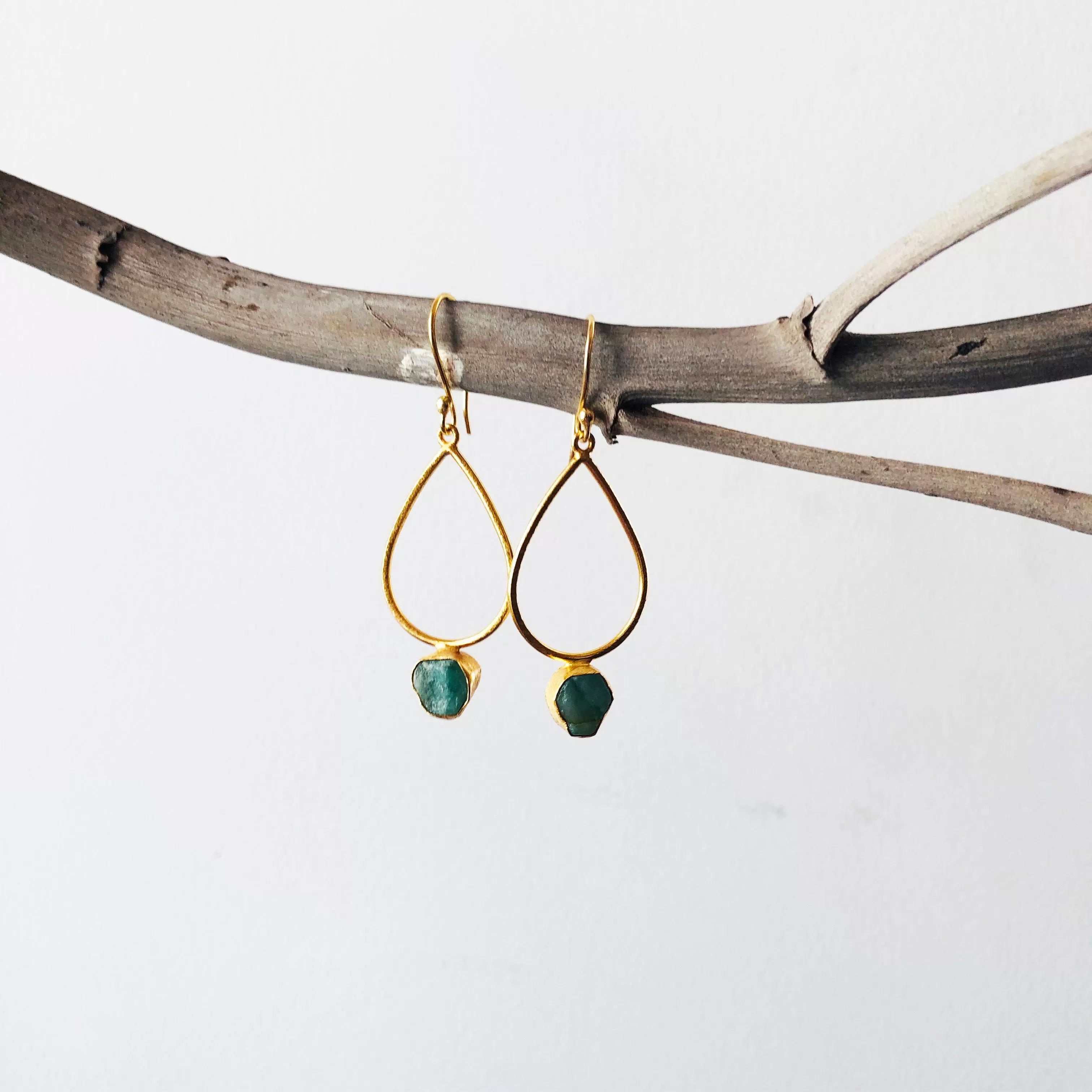 Teardrop Raw Stone Earrings