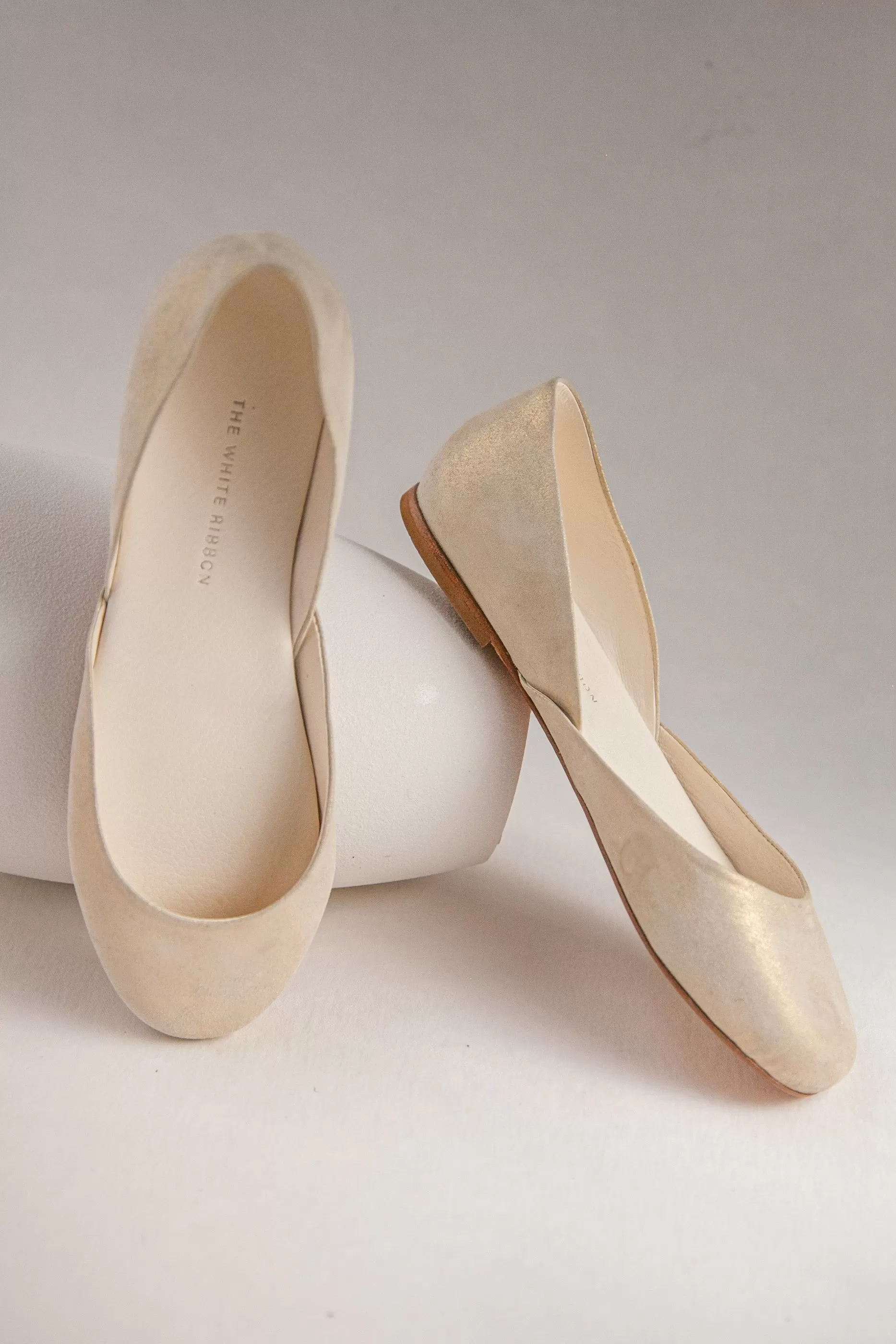 THEA BALLET FLATS - WHITE GOLD