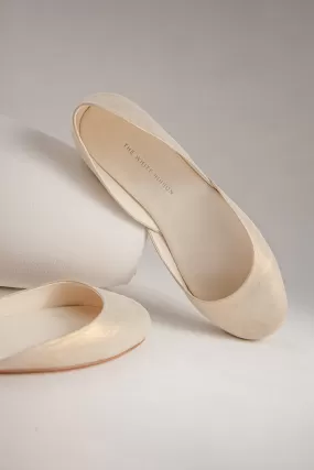 THEA BALLET FLATS - WHITE GOLD