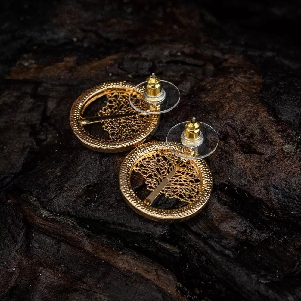 Tree of Life Cubic Zirconia Stud Earrings