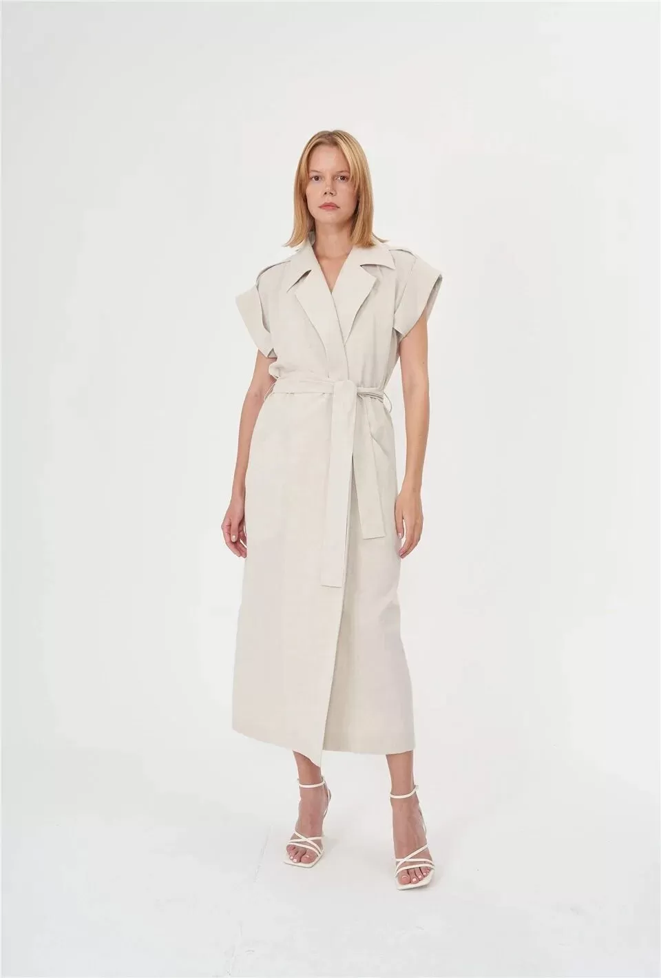 Trench Coat Dress - White