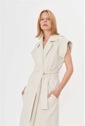 Trench Coat Dress - White