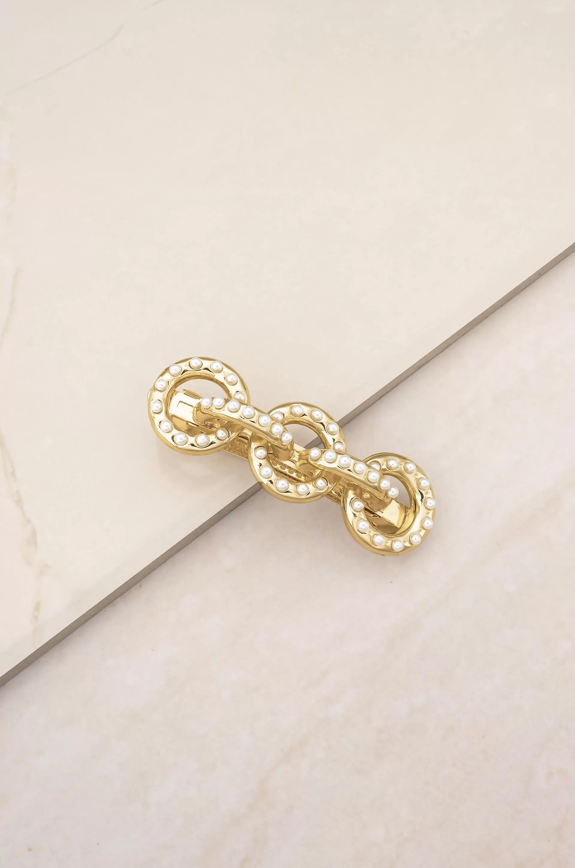 Triple Disc Pearl Barrette