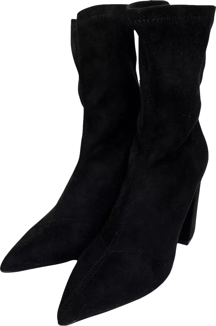 Truffle Collection Black Pointed Toe Mid Calf Boots UK 5 EU 38 👠