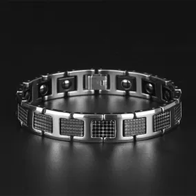 Tungsten Steel Black Germanium Magnetic Bracelet