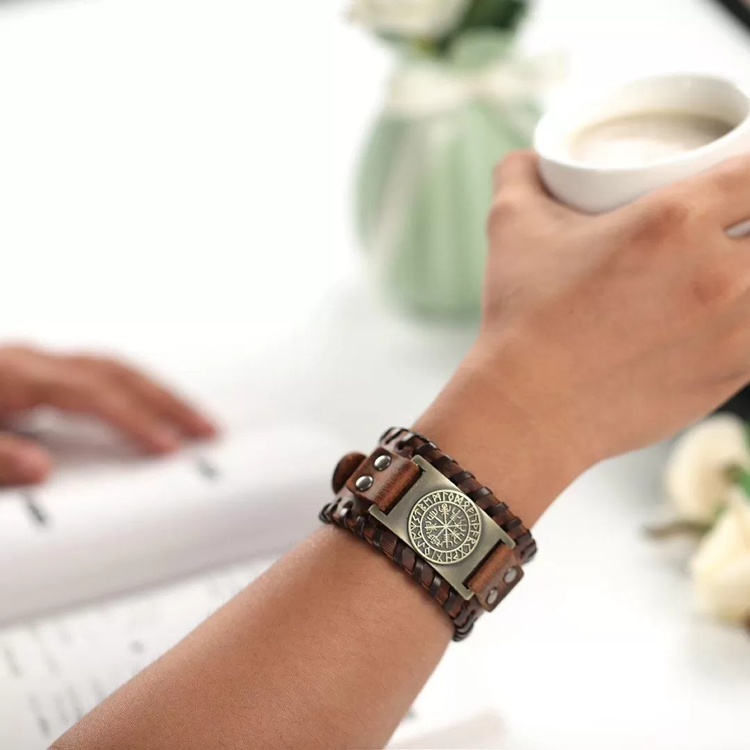 Vegvisir Leather Bracelet