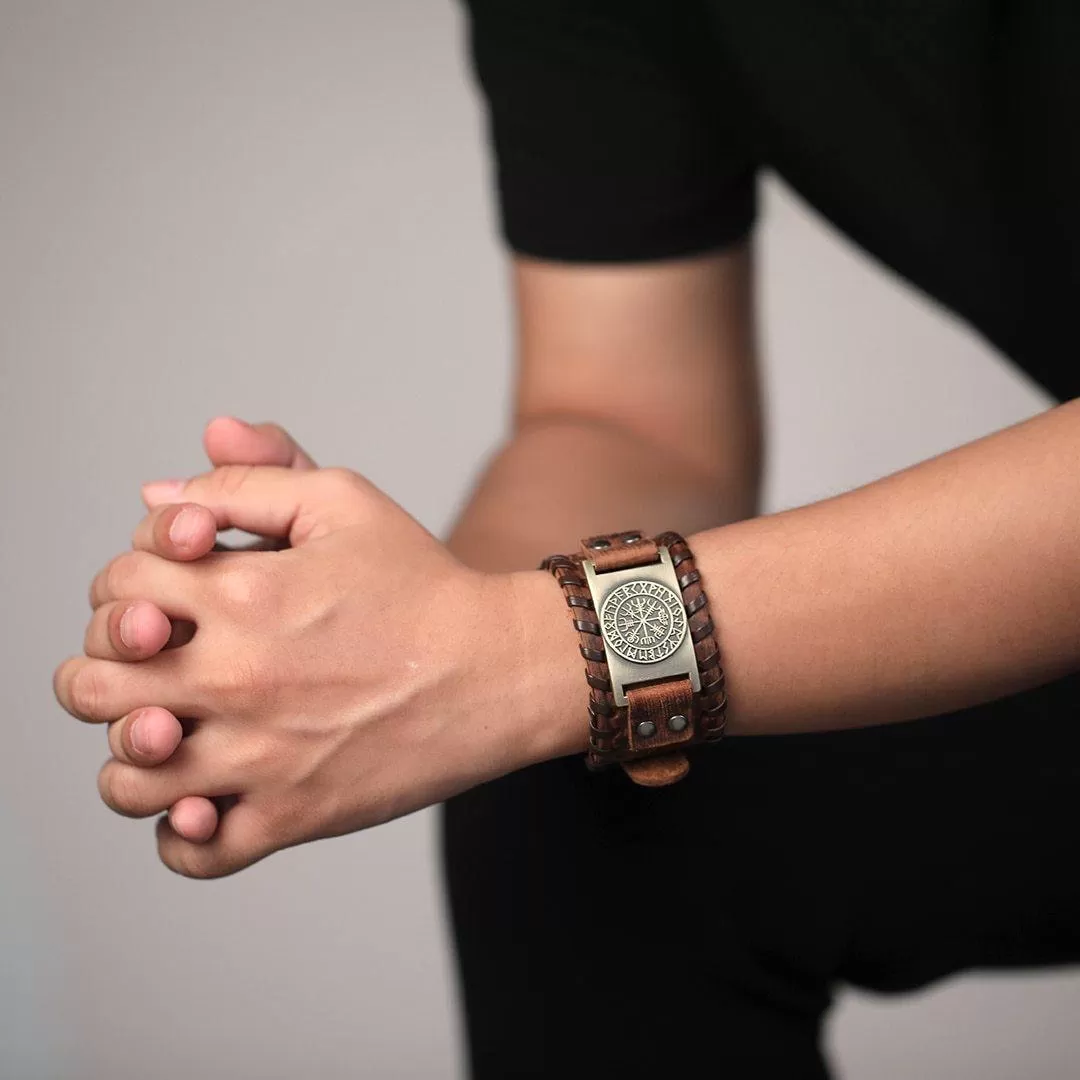 Vegvisir Leather Bracelet