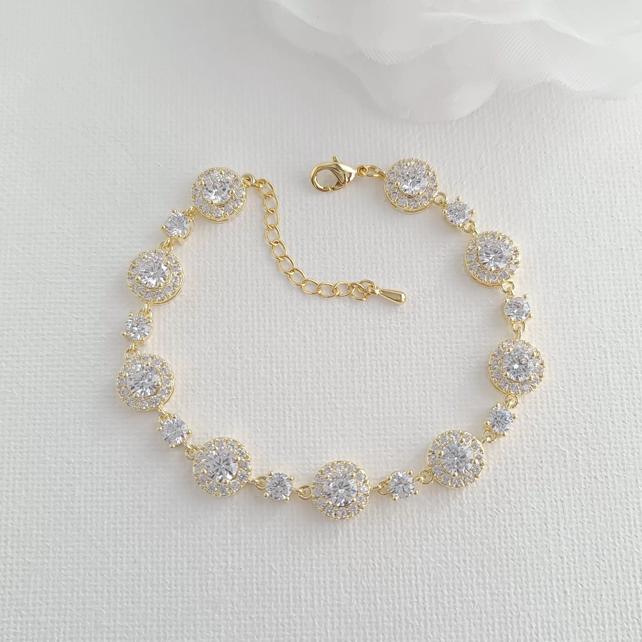 Wedding Day Bracelet for Bride Rose Gold-Reagan