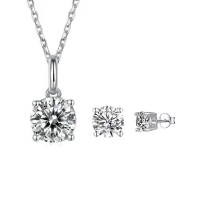 White Moissanite Jewelry Set