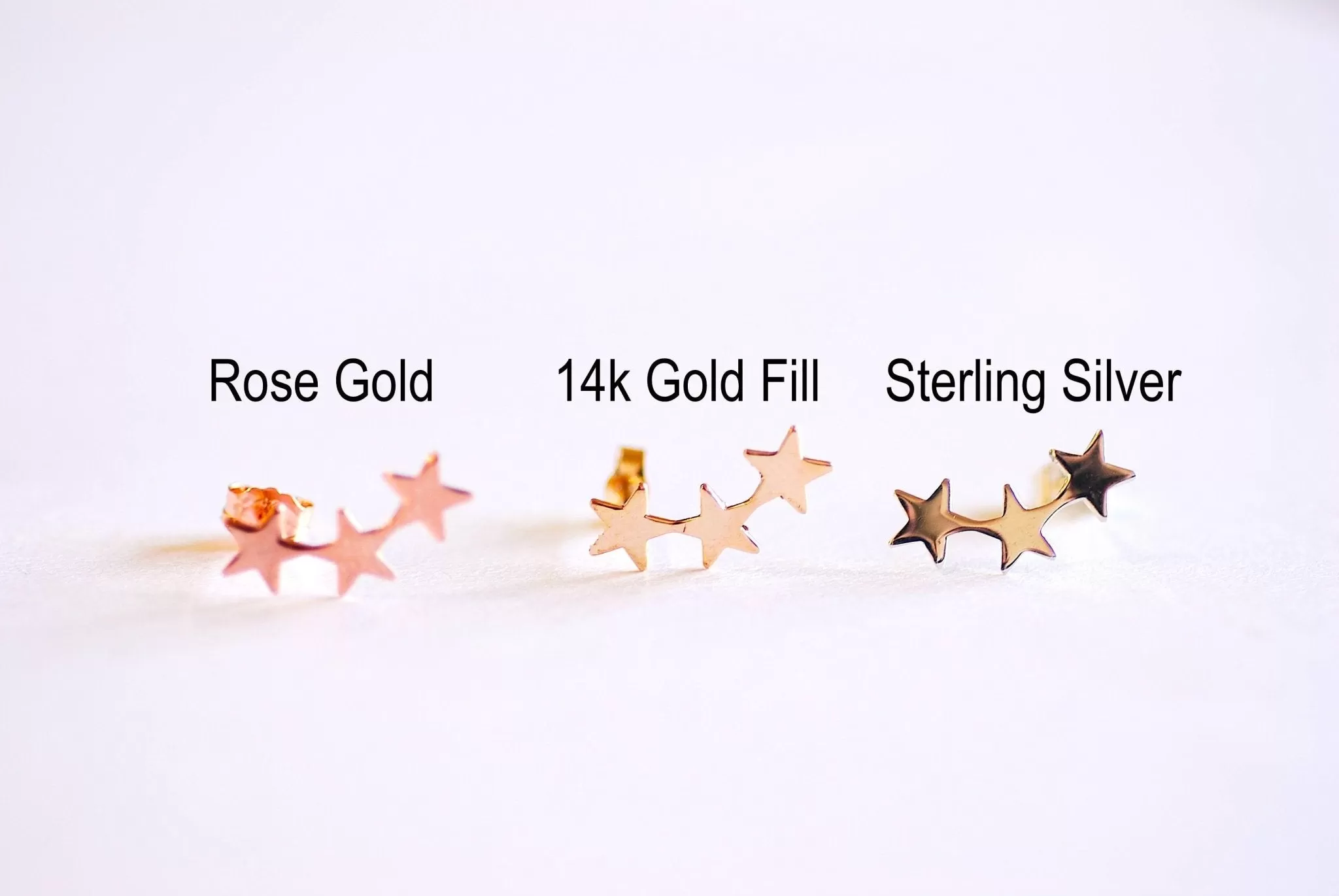 Wholesale Gold Filled Star Ear Climber- Gold Star ear crawlers, ear climber earrings, ear crawler earrings, ear pins, star earrings, ear sweeps, Studs