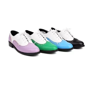 Women's Bicolor Tied Straps Flats Oxford Shoes