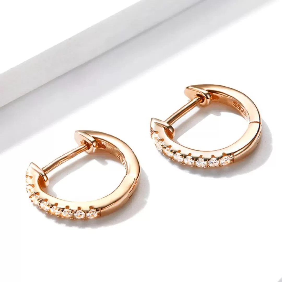 ZIRCONIA SILVER 925 HOOP EARRINGS